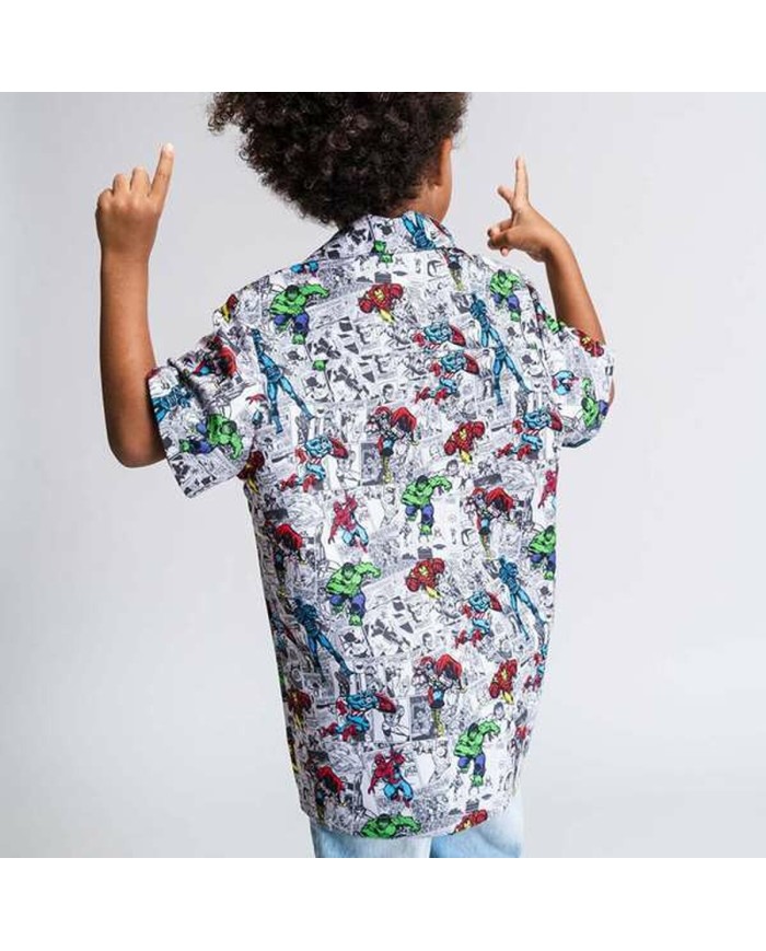 Maglia a Maniche Corte per Bambini Marvel Grigio chiaro Maglia a Maniche Corte per Bambini Marvel Grigio chiaro