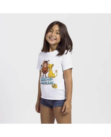 Maglia a Maniche Corte per Bambini The Lion King Bianco Maglia a Maniche Corte per Bambini The Lion King Bianco