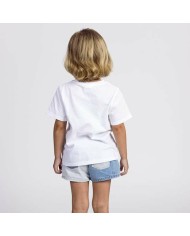 Maglia a Maniche Corte per Bambini Minnie Mouse Bianco