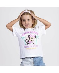 Maglia a Maniche Corte per Bambini Minnie Mouse Bianco