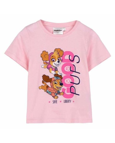 Maglia a Maniche Corte per Bambini The Paw Patrol Bianco