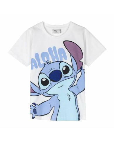 Maglia a Maniche Corte per Bambini Stitch Bianco Maglia a Maniche Corte per Bambini Stitch Bianco
