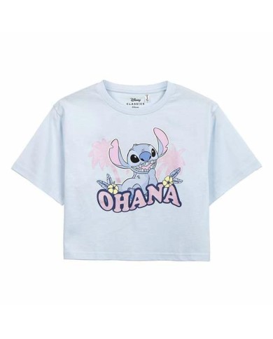 Maglia a Maniche Corte per Bambini Stitch Rosa chiaro