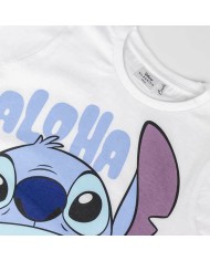Maglia a Maniche Corte per Bambini Stitch Bianco