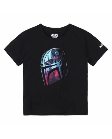 Maglia a Maniche Corte per Bambini The Mandalorian Nero Maglia a Maniche Corte per Bambini The Mandalorian Nero
