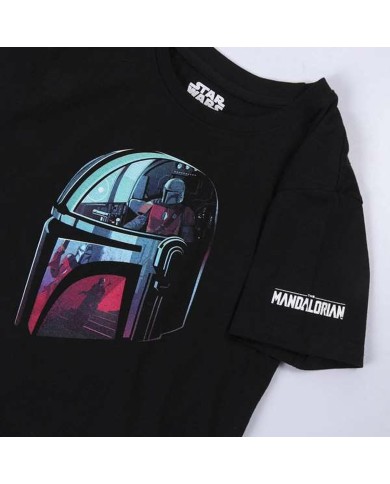 Maglia a Maniche Corte per Bambini The Mandalorian Nero Maglia a Maniche Corte per Bambini The Mandalorian Nero