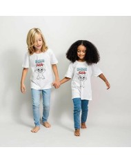 Maglia a Maniche Corte per Bambini Stitch Bianco