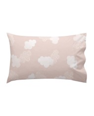 Set di Lenzuola HappyFriday Basic Kids Clouds Rosa Culla Neonato 2 Pezzi