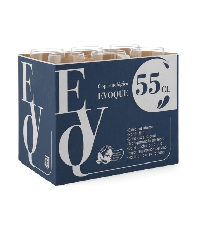 Calice per vino Evoque Trasparente 550 ml (6 Unità)