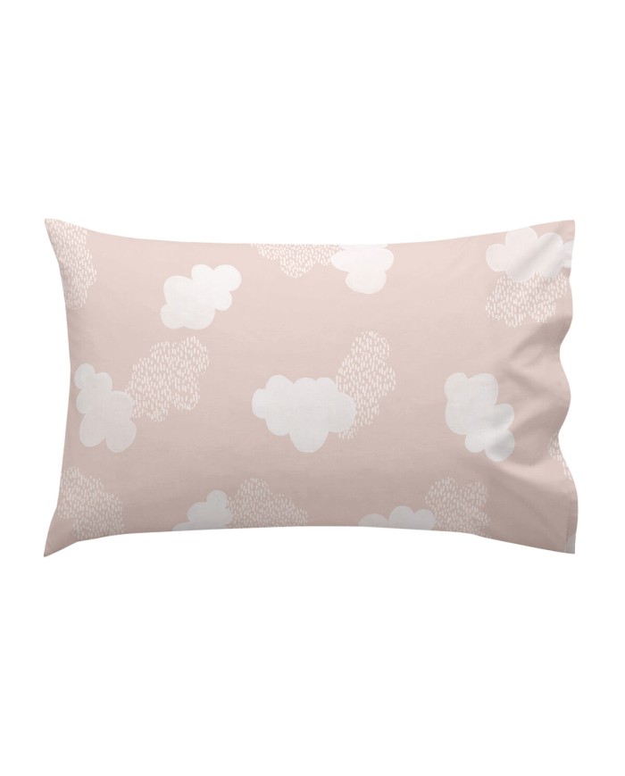 Set di Lenzuola HappyFriday Basic Kids Clouds Rosa Culla Neonato 2 Pezzi