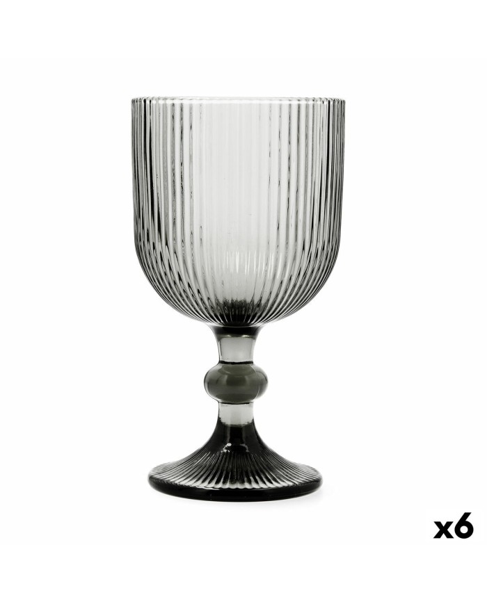 Calice per vino Bidasoa Fosil Grigio Vetro 370 ml (6 Unità)