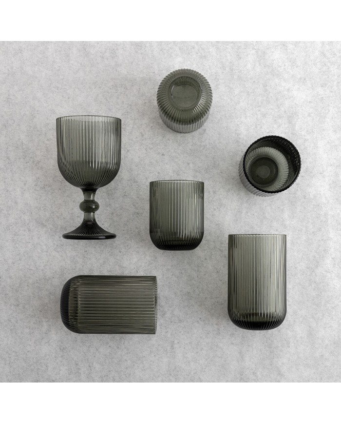 Calice per vino Bidasoa Fosil Grigio Vetro 370 ml (6 Unità)