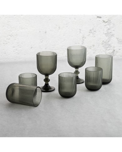 Calice per vino Bidasoa Fosil Grigio Vetro 370 ml (6 Unità)