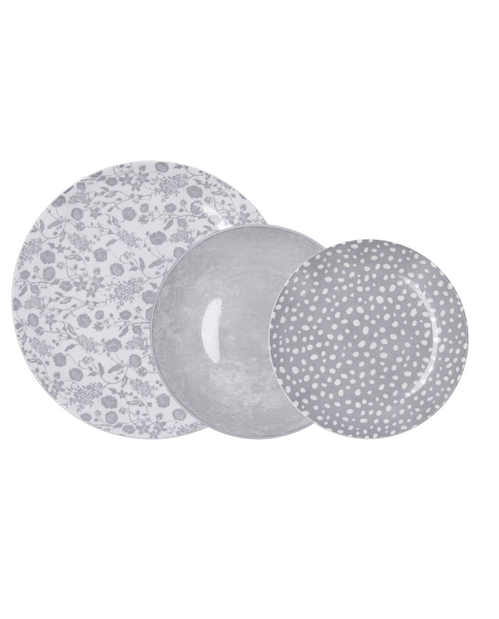 Set di Stoviglie Bidasoa Aquilea Grigio Ceramica 18 Pezzi Set di Stoviglie Bidasoa Aquilea Grigio Ceramica 18 Pezzi