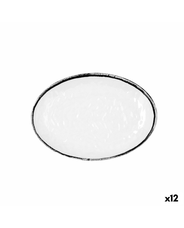 Piatto da pranzo Quid Select Filo Bianco Nero Plastica 21,3 x 15 cm (12 Unità) Piatto da pranzo Quid Select Filo Bianco Nero Plastica 21,3 x 15 cm (12 Unità)