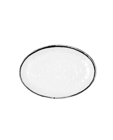 Piatto da pranzo Quid Select Filo Bianco Nero Plastica 21,3 x 15 cm (12 Unità)