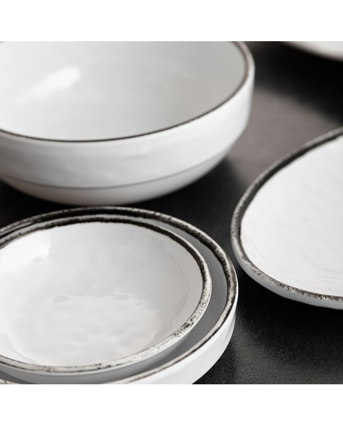 Piatto da pranzo Quid Select Filo Bianco Nero Plastica 21,3 x 15 cm (12 Unità) Piatto da pranzo Quid Select Filo Bianco Nero Plastica 21,3 x 15 cm (12 Unità)