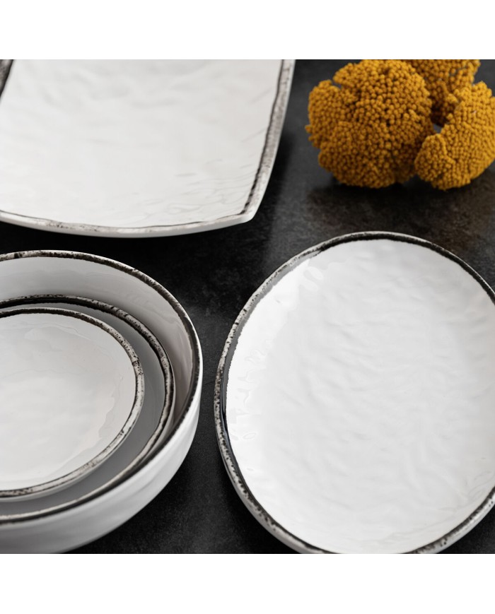 Piatto da pranzo Quid Select Filo Bianco Nero Plastica 21,3 x 15 cm (12 Unità) Piatto da pranzo Quid Select Filo Bianco Nero Plastica 21,3 x 15 cm (12 Unità)