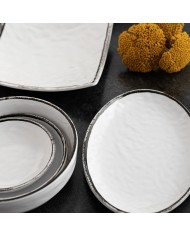 Piatto da pranzo Quid Select Filo Bianco Nero Plastica 21,3 x 15 cm (12 Unità) Piatto da pranzo Quid Select Filo Bianco Nero Plastica 21,3 x 15 cm (12 Unità)