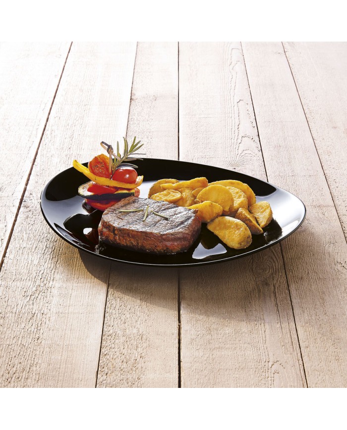 Piatto da pranzo Luminarc Friends Time Nero Vetro 30 x 26 cm Carne (12 Unità) Piatto da pranzo Luminarc Friends Time Nero Vetro 30 x 26 cm Carne (12 Unità)