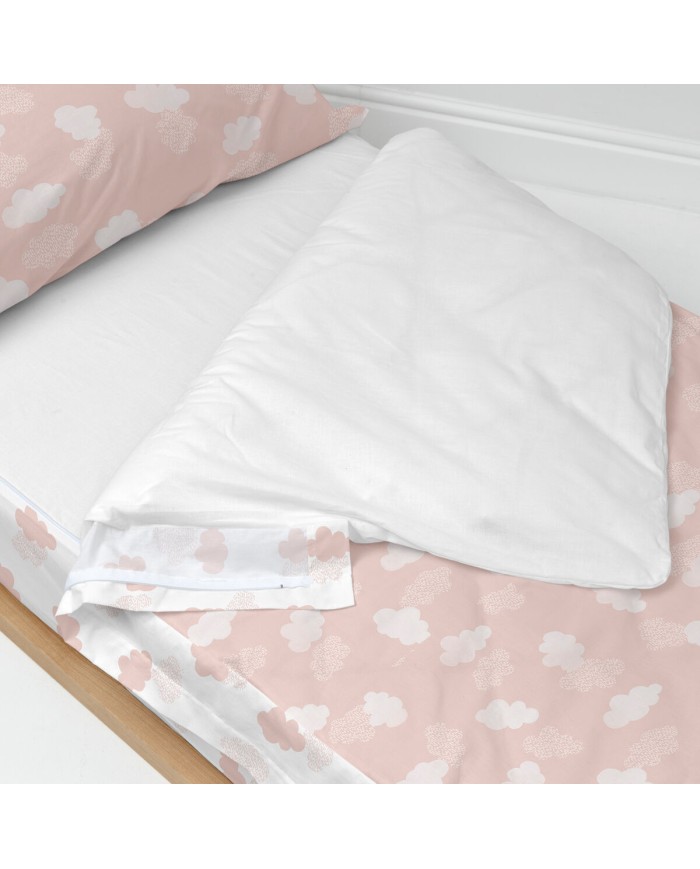 Copripiumino senza Imbottitura HappyFriday Basic Kids Clouds Rosa 105 x 200 cm
