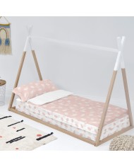 Copripiumino senza Imbottitura HappyFriday Basic Kids Clouds Rosa 105 x 200 cm