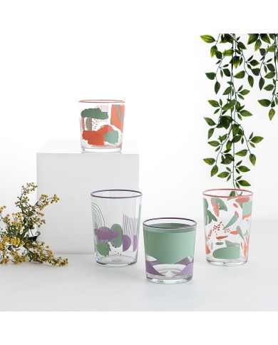 Bicchiere Quid Kaleido Multicolore Vetro Astratto 380 ml (6 Unità)