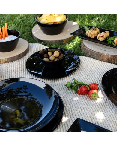 Piatto da Dolce Quid Select Basic Nero Melammina Ø 20 cm (24 Unità)