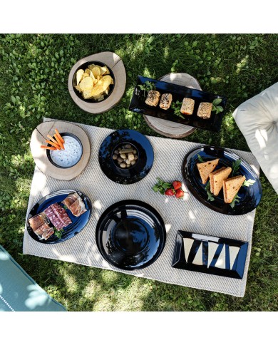 Piatto da Dolce Quid Select Basic Nero Melammina Ø 20 cm (24 Unità)