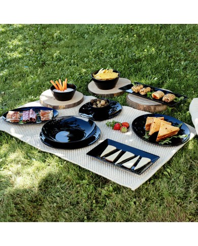 Piatto da Dolce Quid Select Basic Nero Melammina Ø 20 cm (24 Unità)