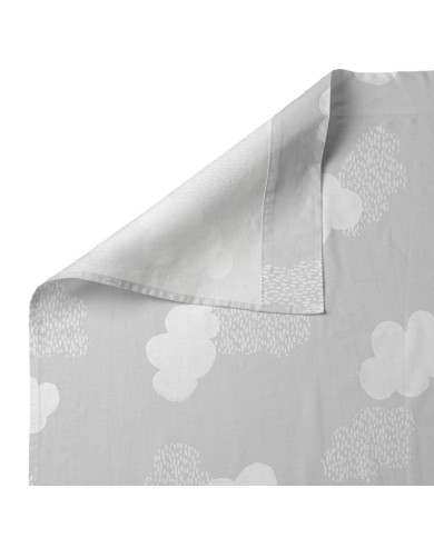 Set di Lenzuola HappyFriday Basic Kids Clouds Grigio Singolo 180 x 270 cm 2 Pezzi Set di Lenzuola HappyFriday Basic Kids Clouds Grigio Singolo 180 x 270 cm 2 Pezzi