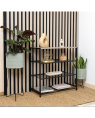 Vaso con supporto Vinthera Moa Verde Metallo 22 x 22 x 58 cm (4 Unità)