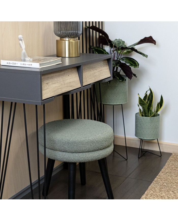 Vaso con supporto Vinthera Moa Verde Metallo 22 x 22 x 58 cm (4 Unità)