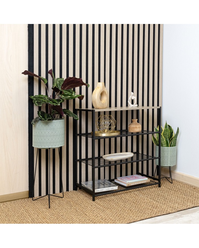 Vaso con supporto Vinthera Moa Verde Metallo 22 x 22 x 58 cm (4 Unità)