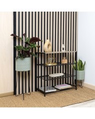 Vaso con supporto Vinthera Moa Verde Metallo 22 x 22 x 58 cm (4 Unità)