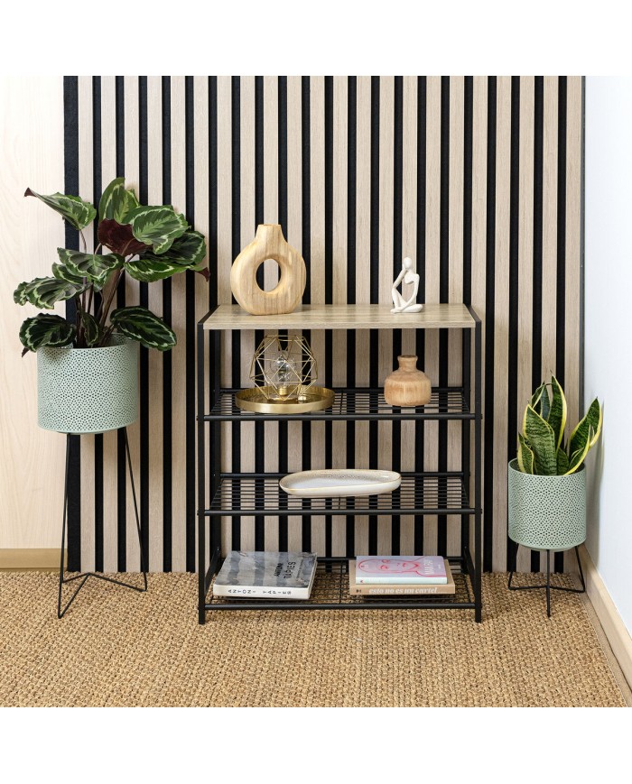 Vaso con supporto Vinthera Moa Verde Metallo 22 x 22 x 58 cm (4 Unità)