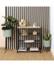 Vaso con supporto Vinthera Moa Verde Metallo 22 x 22 x 58 cm (4 Unità)