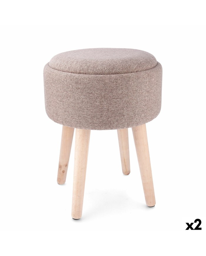 Sgabello con portaoggetti Vinthera Moa Legno 34 x 34 x 45 cm (2 Unità)