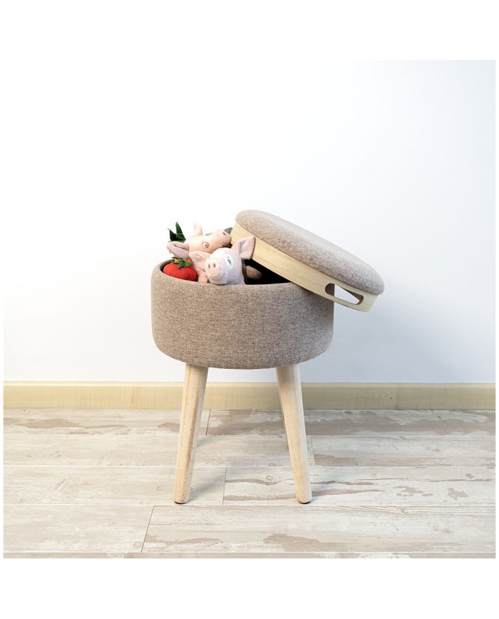 Sgabello con portaoggetti Vinthera Moa Legno 34 x 34 x 45 cm (2 Unità)