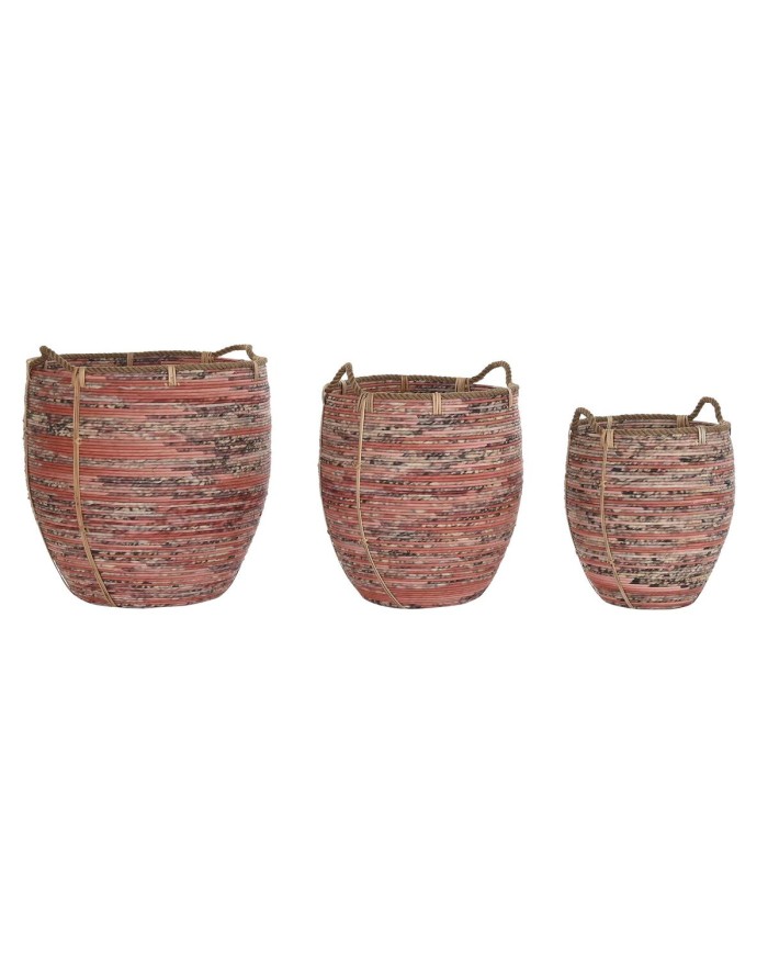 Set di Cestini DKD Home Decor Pesca Naturale Boho 52 x 52 x 58 cm Set di Cestini DKD Home Decor Pesca Naturale Boho 52 x 52 x 58 cm