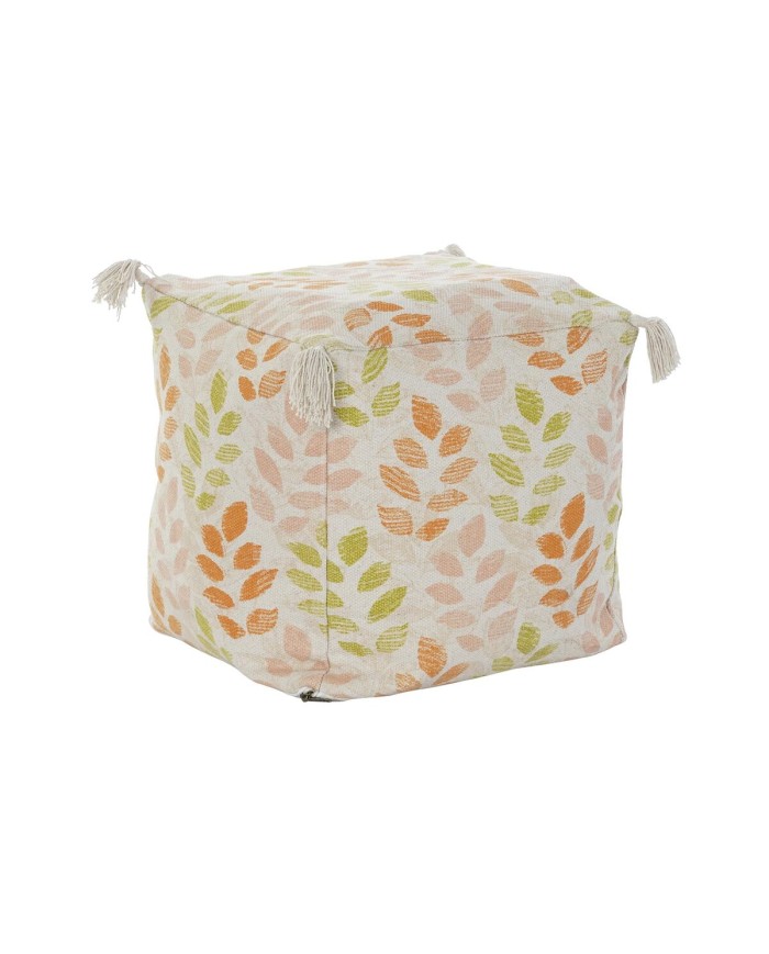 Cuscino da pavimento DKD Home Decor Beige Foglia della pianta Shabby Chic 40 x 40 x 40 cm Cuscino da pavimento DKD Home Decor Beige Foglia della pianta Shabby Chic 40 x 40 x 40 cm