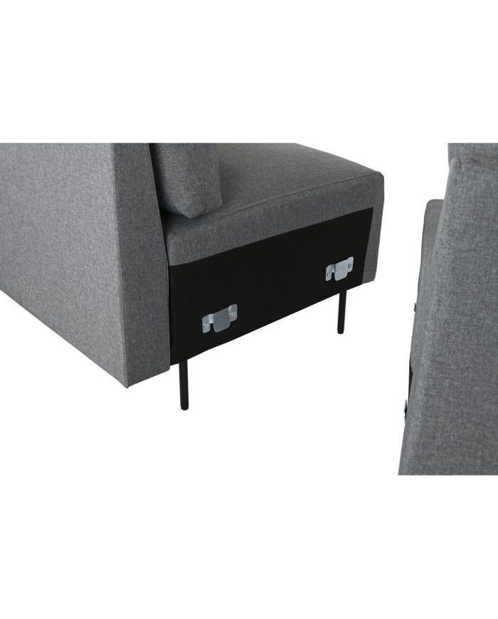 Divano Chaise Longue DKD Home Decor Grigio Metallo Moderno 276 x 152,5 x 84 cm Divano Chaise Longue DKD Home Decor Grigio Metallo Moderno 276 x 152,5 x 84 cm