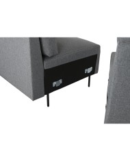 Divano Chaise Longue DKD Home Decor Grigio Metallo Moderno 276 x 152,5 x 84 cm Divano Chaise Longue DKD Home Decor Grigio Metallo Moderno 276 x 152,5 x 84 cm