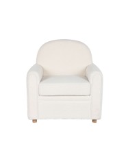 Poltrona DKD Home Decor Bianco Poliestere Legno 79 x 72 x 86 cm