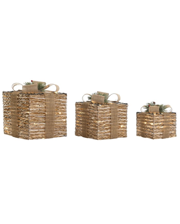 Decorazione Natalizia DKD Home Decor Naturale 25 x 25 x 25 cm (3 Pezzi) Decorazione Natalizia DKD Home Decor Naturale 25 x 25 x 25 cm (3 Pezzi)