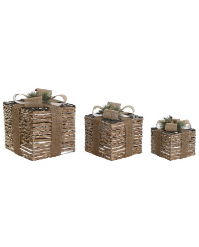 Decorazione Natalizia DKD Home Decor Naturale 25 x 25 x 25 cm (3 Pezzi) Decorazione Natalizia DKD Home Decor Naturale 25 x 25 x 25 cm (3 Pezzi)