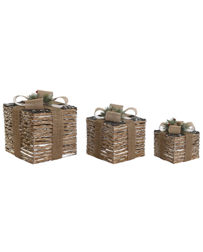 Decorazione Natalizia DKD Home Decor Naturale 25 x 25 x 25 cm (3 Pezzi) Decorazione Natalizia DKD Home Decor Naturale 25 x 25 x 25 cm (3 Pezzi)