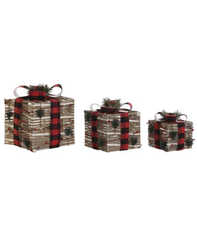Decorazione Natalizia DKD Home Decor Rosso Naturale 25 x 25 x 25 cm (3 Pezzi) Decorazione Natalizia DKD Home Decor Rosso Naturale 25 x 25 x 25 cm (3 Pezzi)