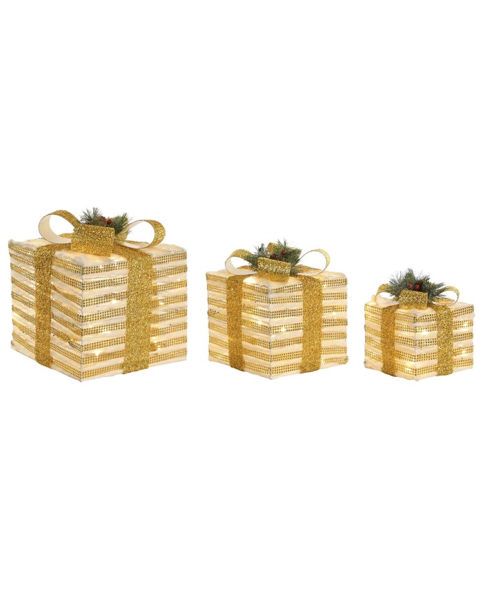 Decorazione Natalizia DKD Home Decor Bianco Rosso Dorato 25 x 25 x 25 cm (3 Pezzi) Decorazione Natalizia DKD Home Decor Bianco Rosso Dorato 25 x 25 x 25 cm (3 Pezzi)