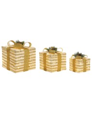 Decorazione Natalizia DKD Home Decor Bianco Dorato Naturale 20 x 20 x 80 cm (3 Pezzi) Decorazione Natalizia DKD Home Decor Bianco Dorato Naturale 20 x 20 x 80 cm (3 Pezzi)